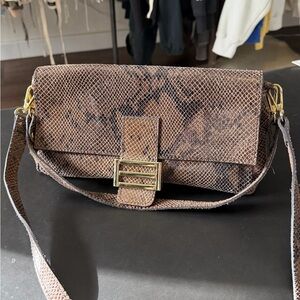 Divina Firenze Snakeskin Italian Leather Shoulder Bag